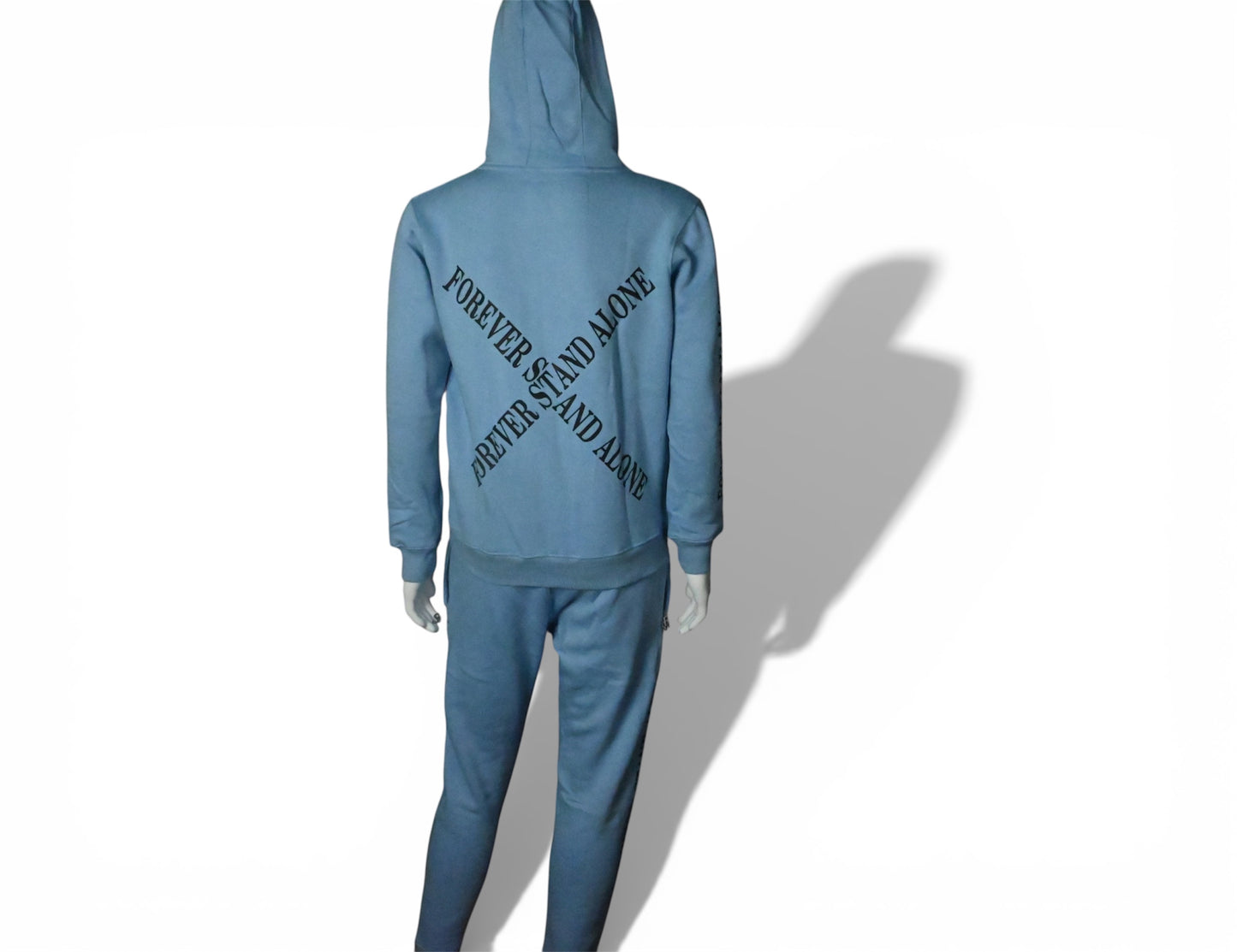 Baby Blue Reflective Double Zipper Hoodies