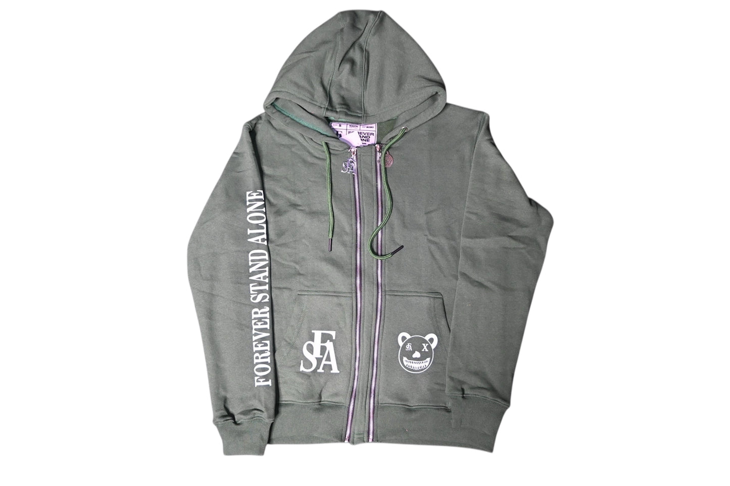 FSA Green Reflective Double Zipper Hoodies