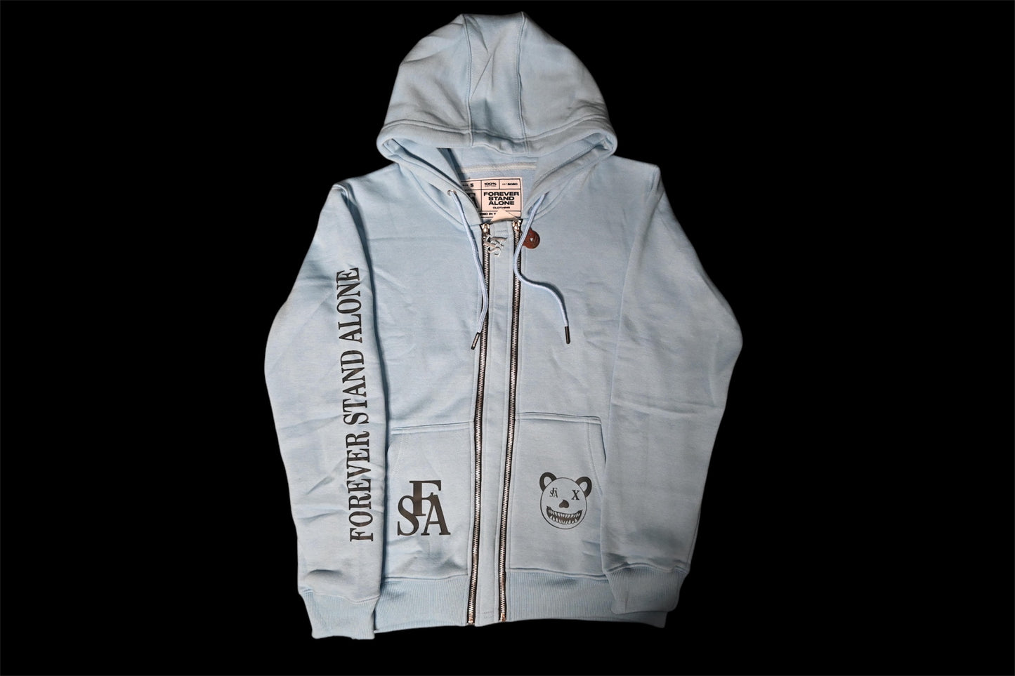 FSA Blue Reflective Double Zipper Hoodies