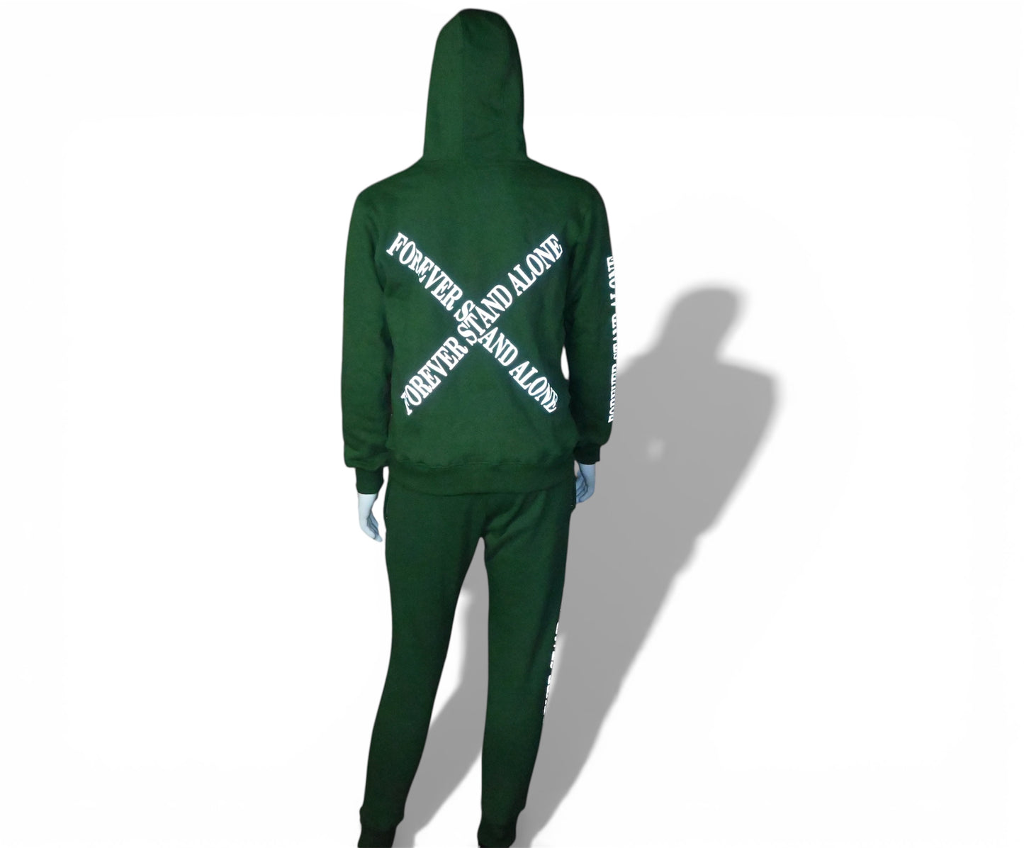 Green Reflective Double Zipper Hoodies