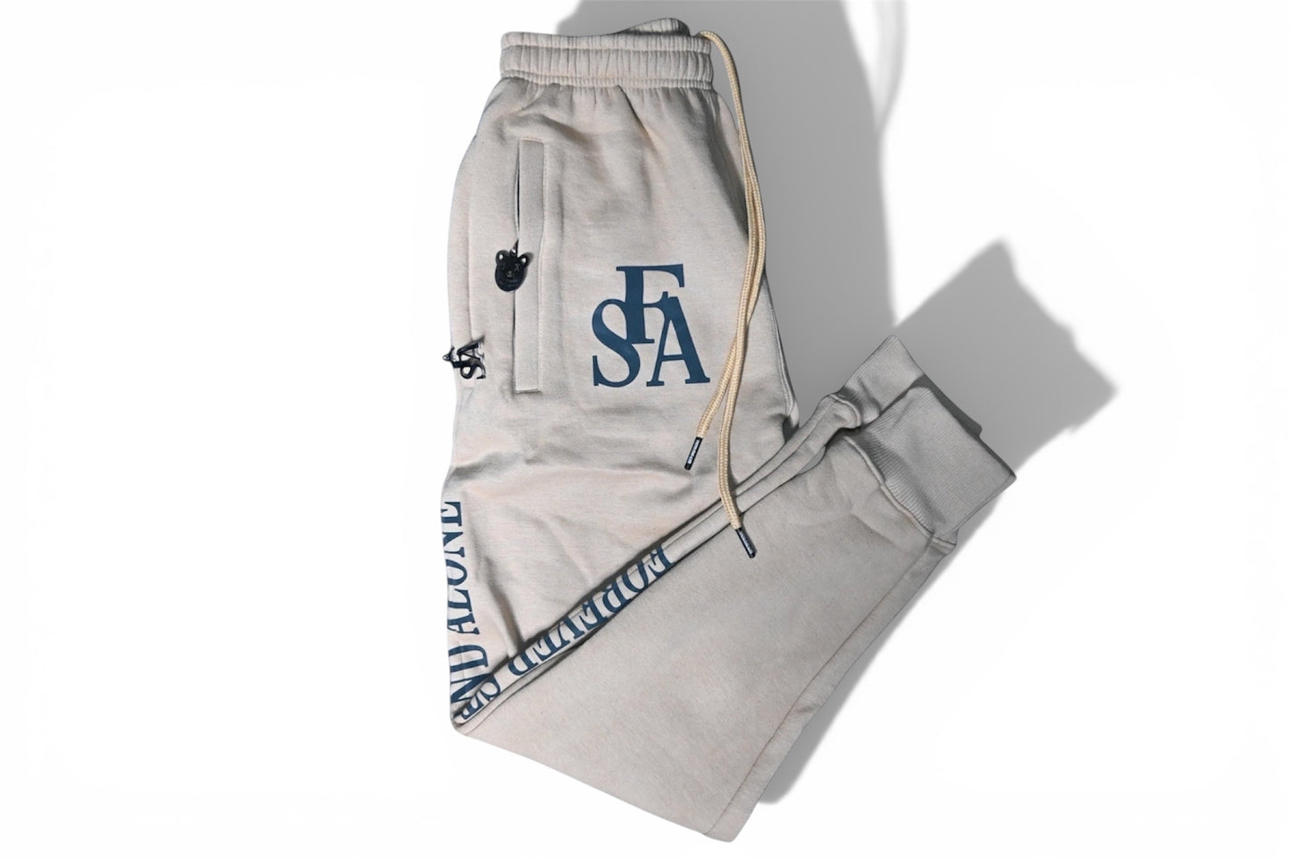 Beige Reflective Double Zipper Sets