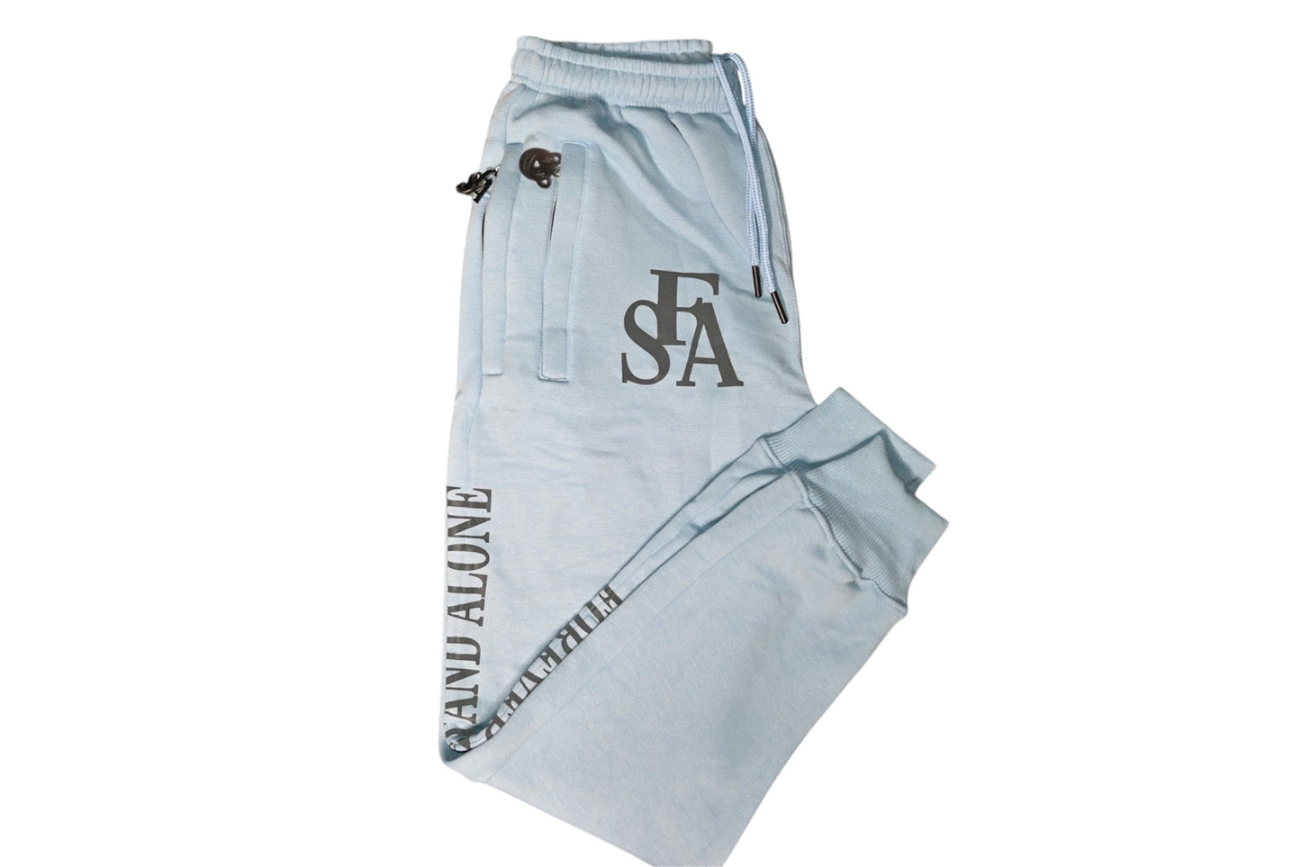 FSA Blue Reflective Double Zipper Sweatpants