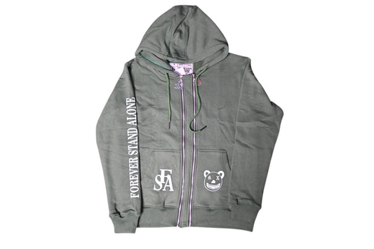 FSA Green Reflective Double Zipper Hoodies