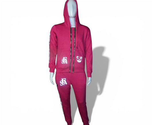 Pink Reflective Double Zipper Sets