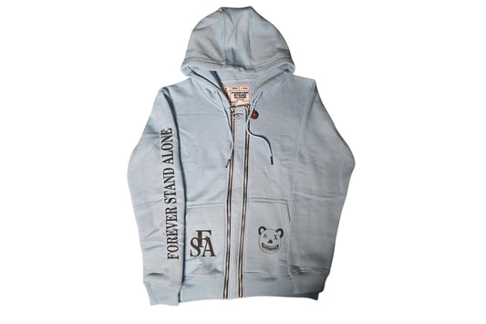 FSA Blue Reflective Double Zipper Hoodies