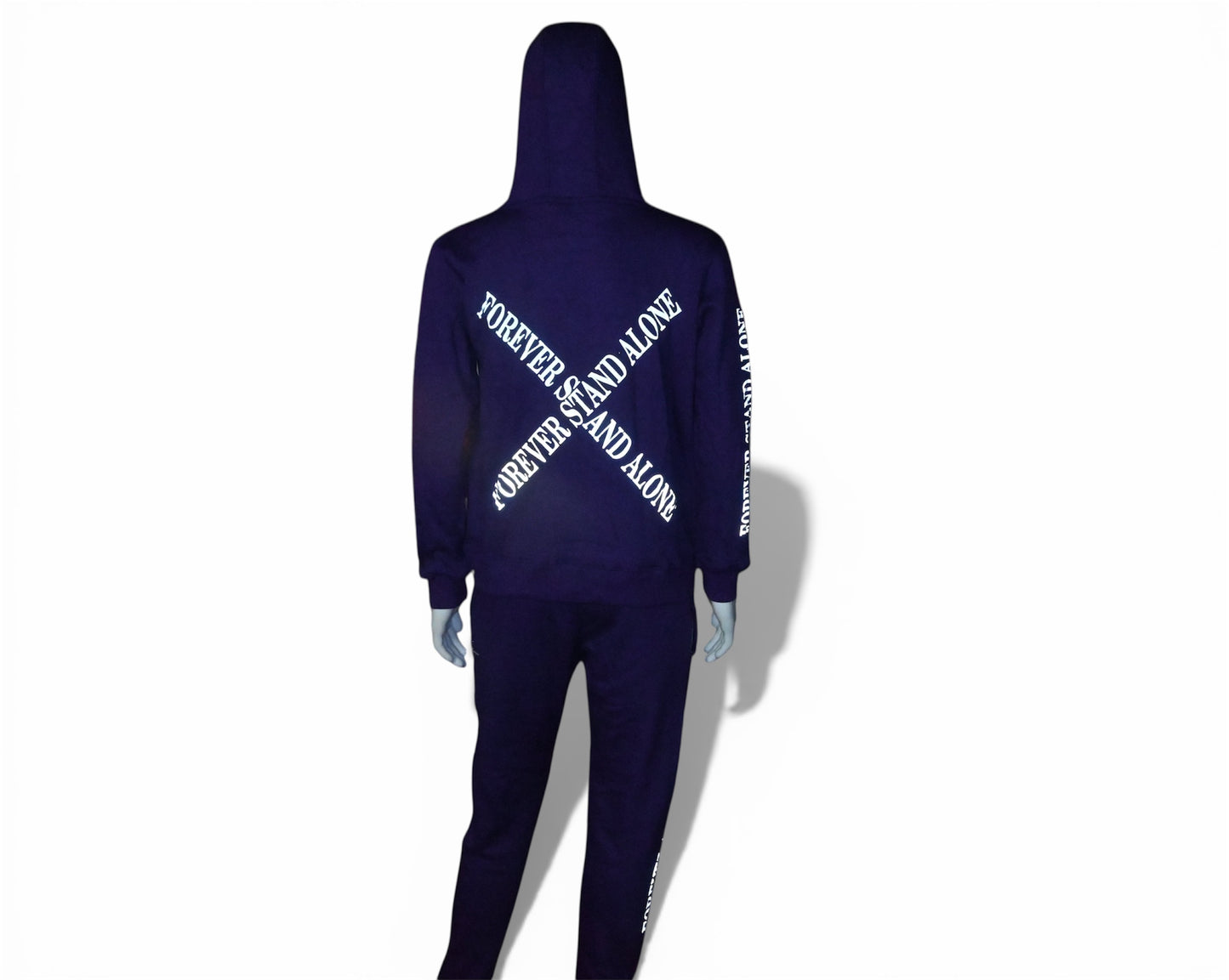 Purple Reflective Double Zipper Sets