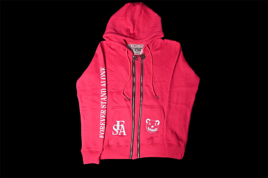 FSA Pink Reflective Double Zipper Hoodies