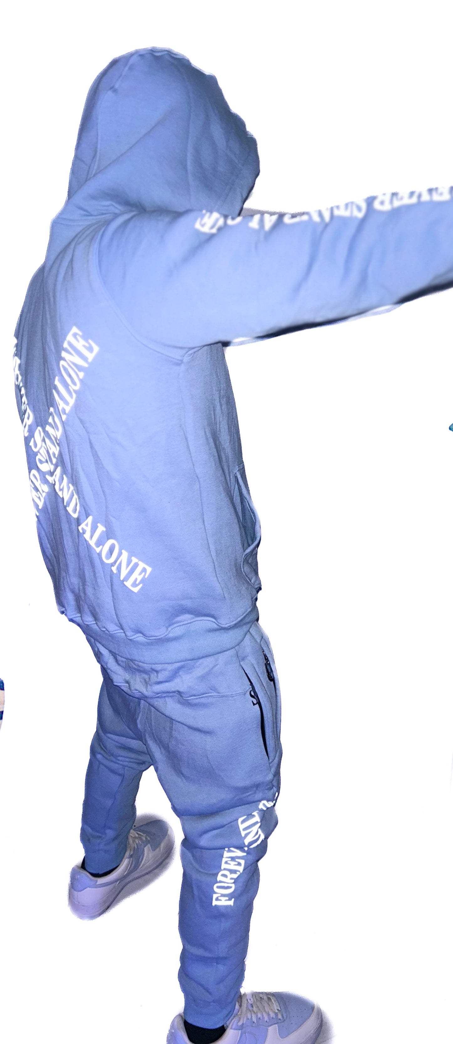 FSA Blue Reflective Double Zipper Sweatpants