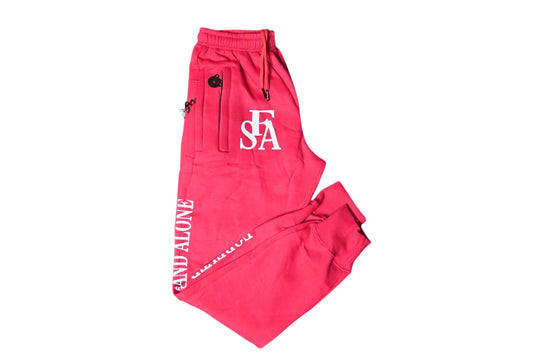 FSA Pink Reflective Double Zipper Sweatpants