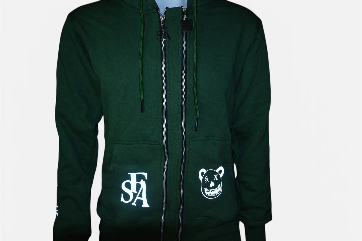 Green Reflective Double Zipper Sets