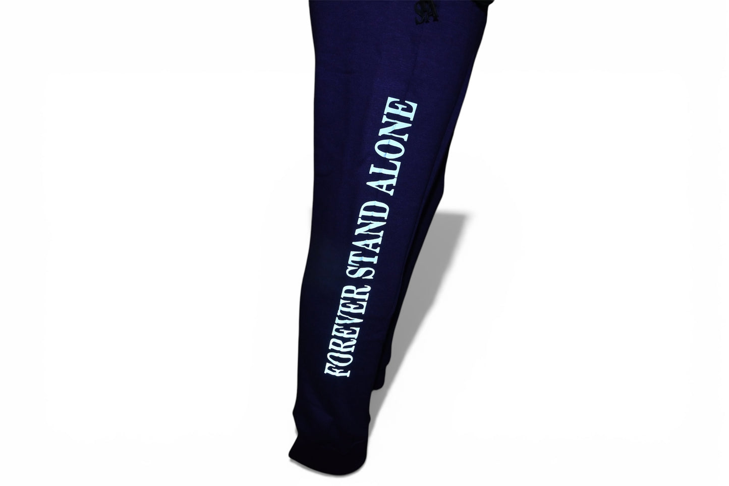 Purple Reflective Double Zipper Sweatpants
