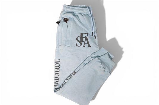 Baby Blue Reflective Double Zipper Sweatpants