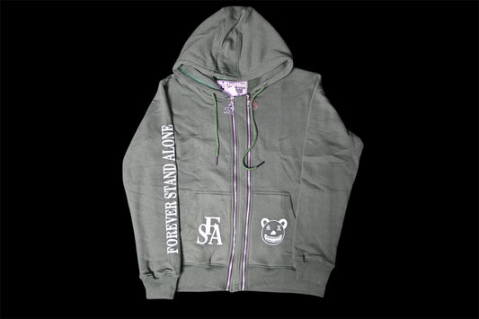 FSA Green Reflective Double Zipper Hoodies