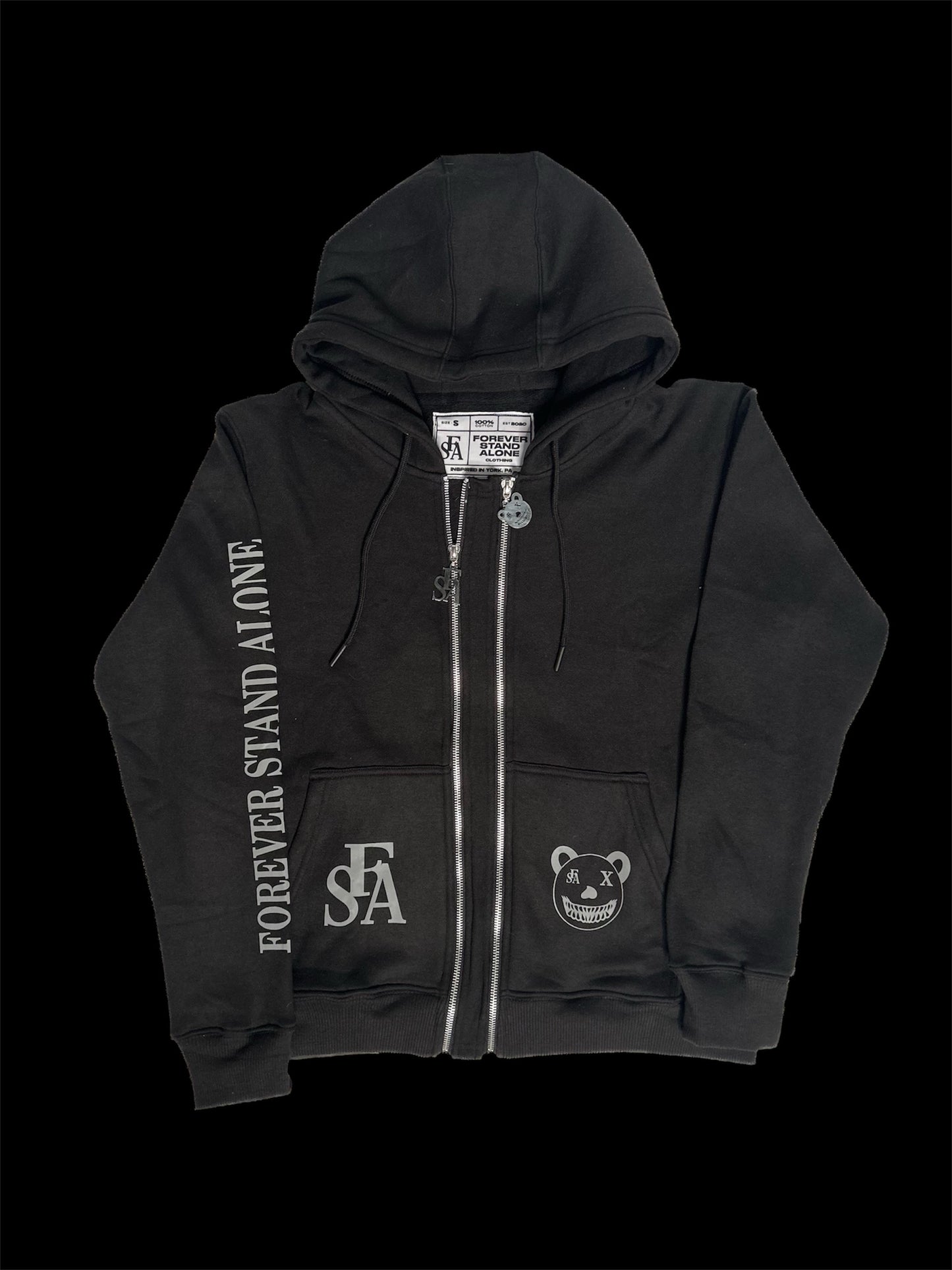 FSA Black Reflective Double Zipper Set