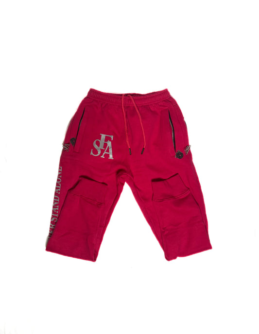 FSA Pink Reflective Double Zipper Sweatpants