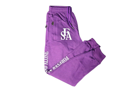 FSA Purple Reflective Double Zipper Sweatpants
