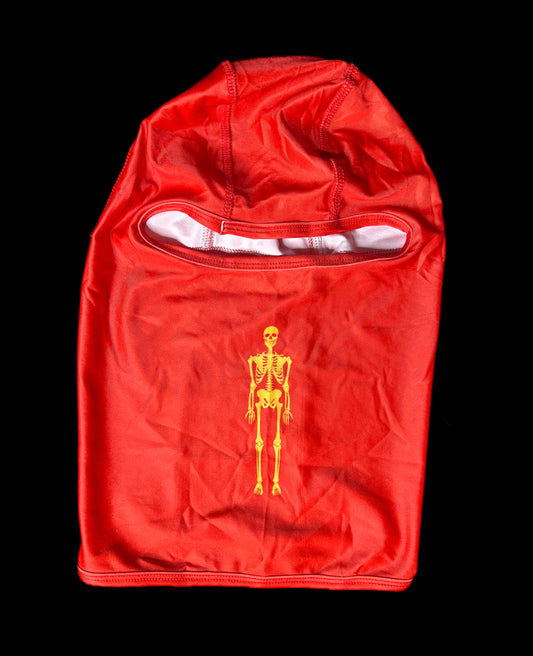 Red Skeleton Ski Mask With Pockets