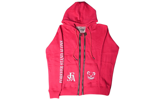 FSA Pink Reflective Double Zipper Hoodies