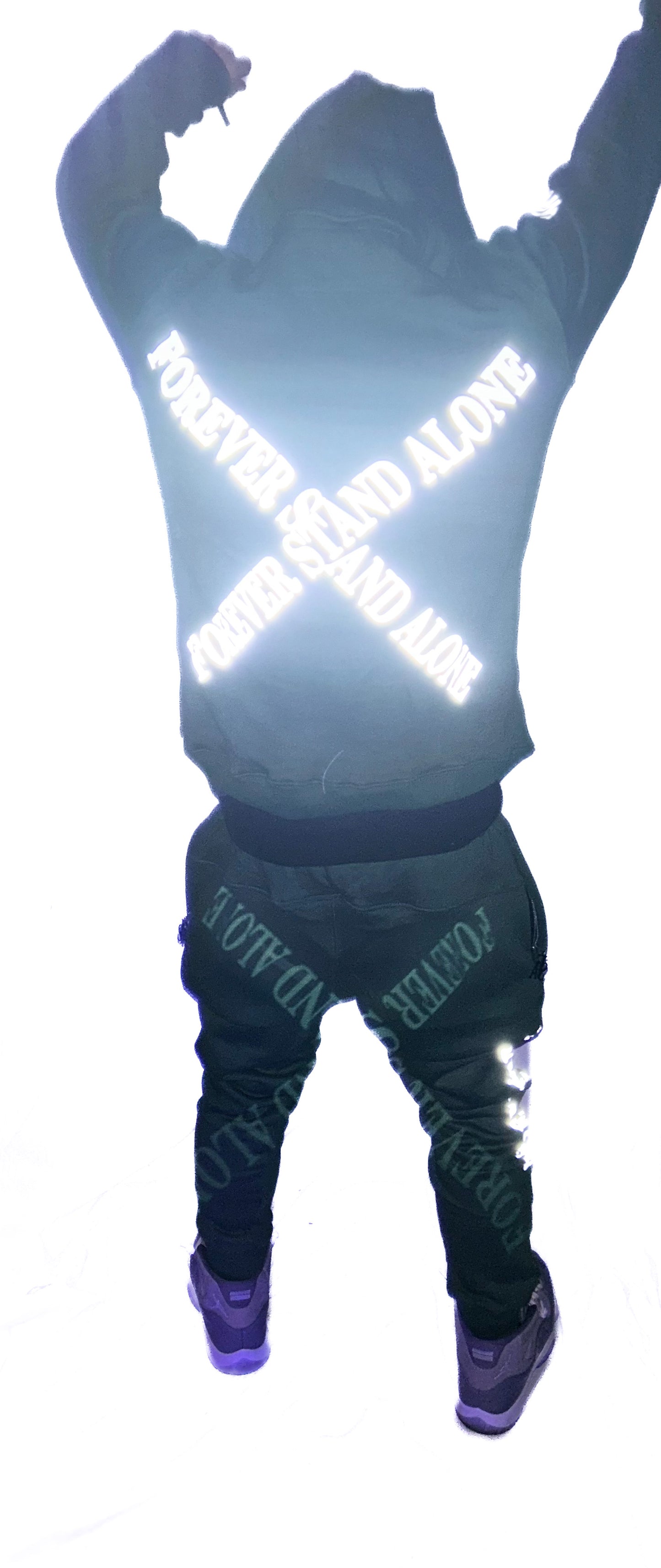 FSA Green Reflective Double Zipper Sweatpants