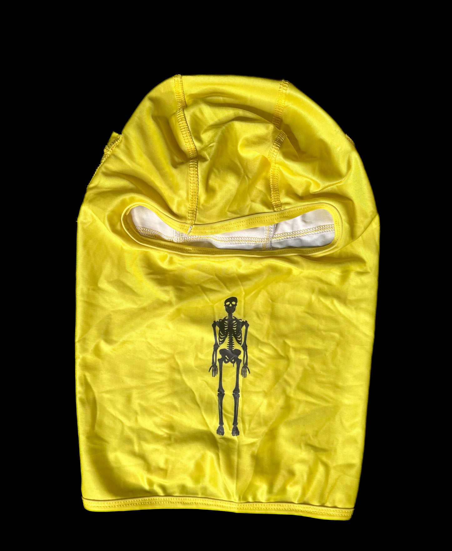 Yellow Skeleton Ski Mask With Pockets