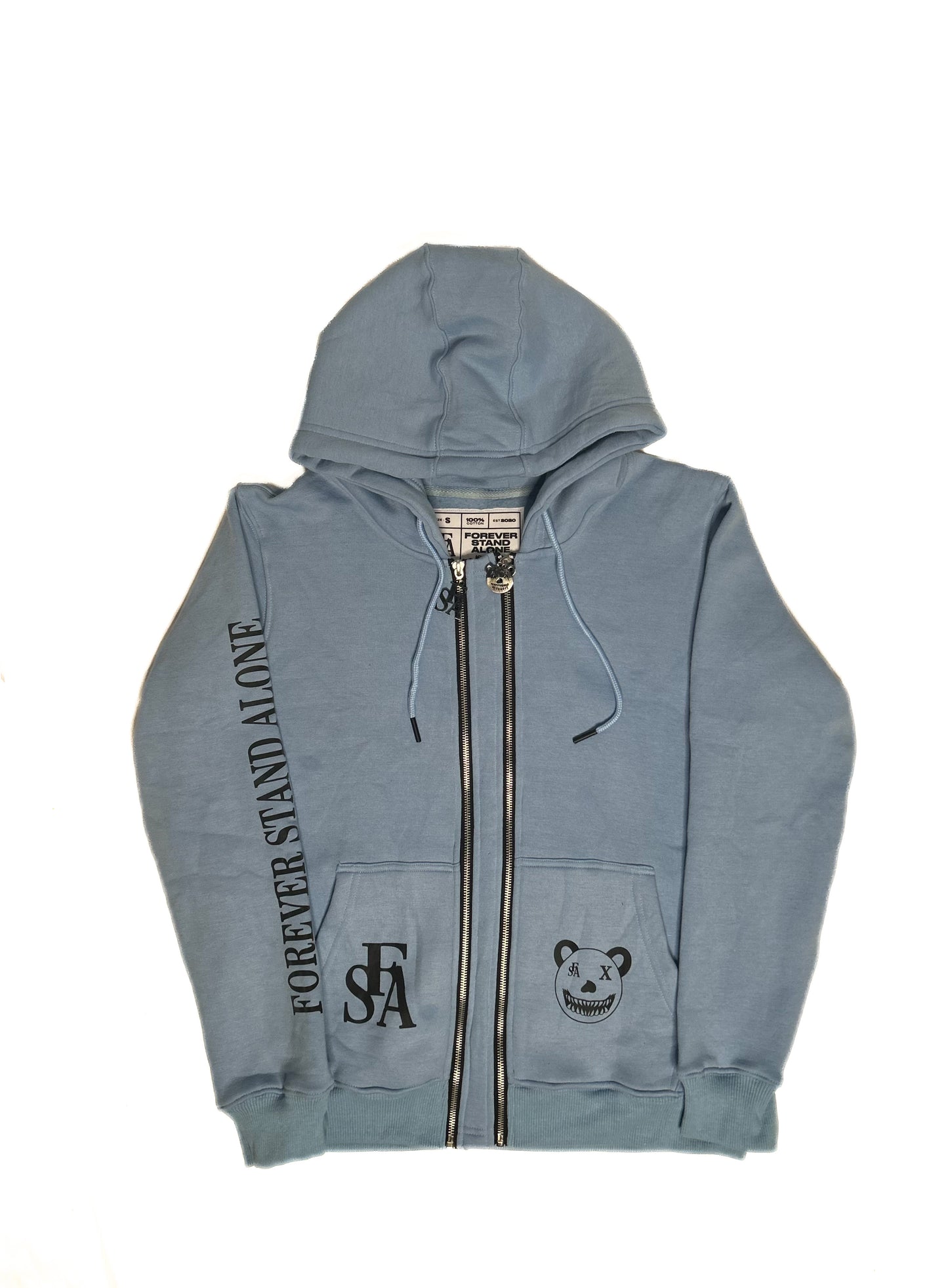 FSA Blue Reflective Double Zipper Hoodies