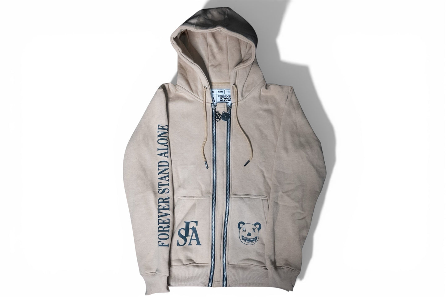 Beige Reflective Double Zipper Sets