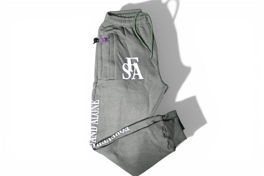 Green Reflective Double Zipper Sweatpants