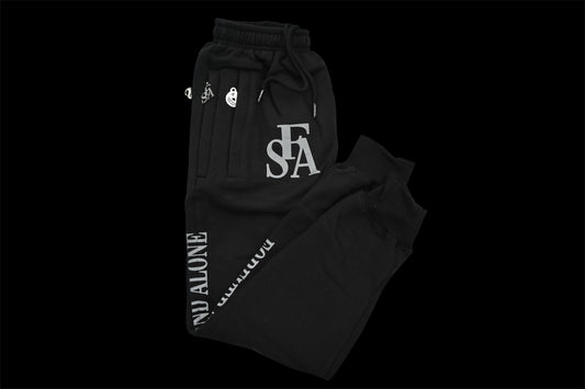 FSA Black Reflective Double Zipper Sweatpants