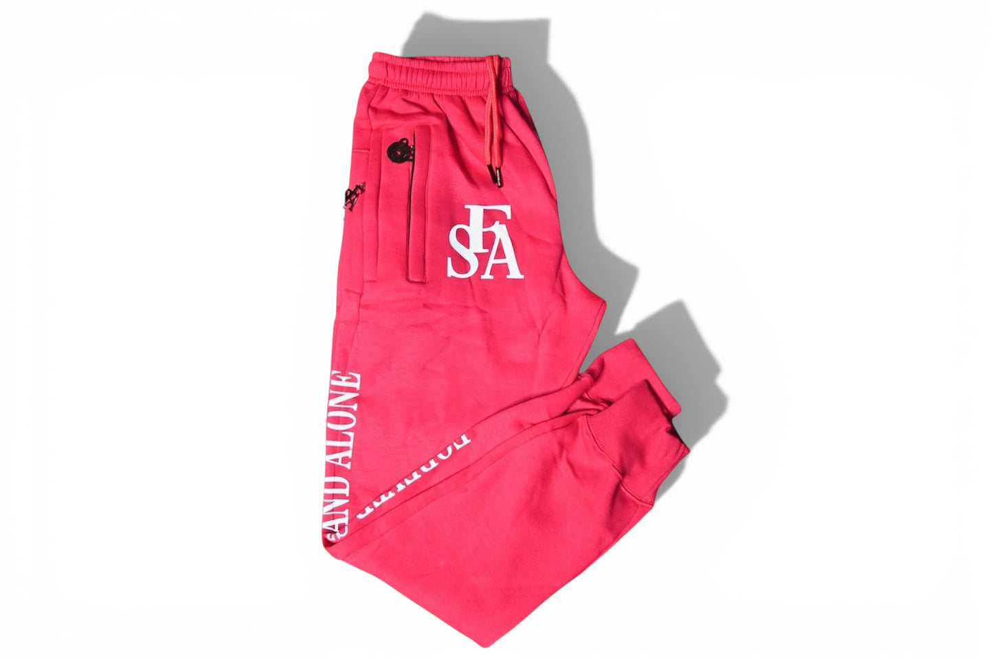 Pink Reflective Double Zipper Sweatpants