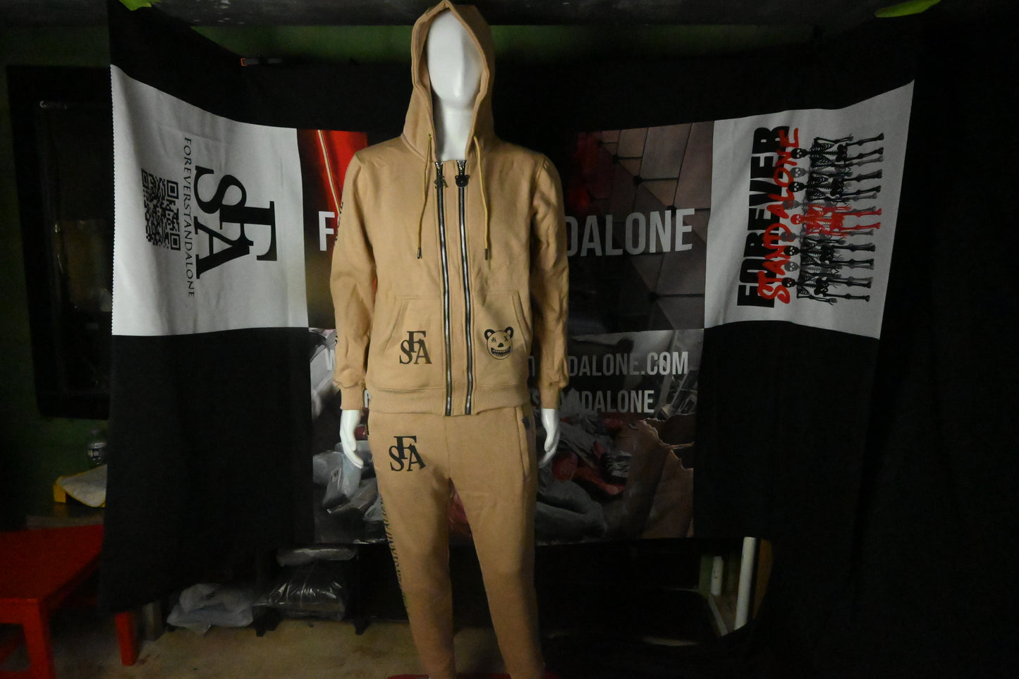 FSA Beige Reflective Double Zipper Set