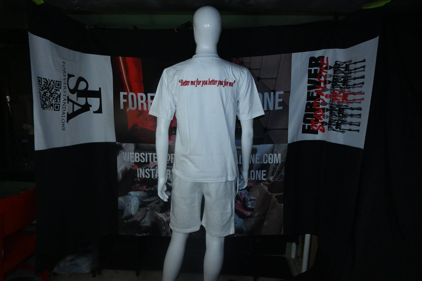 FSA White Better Me For You Shorts Set