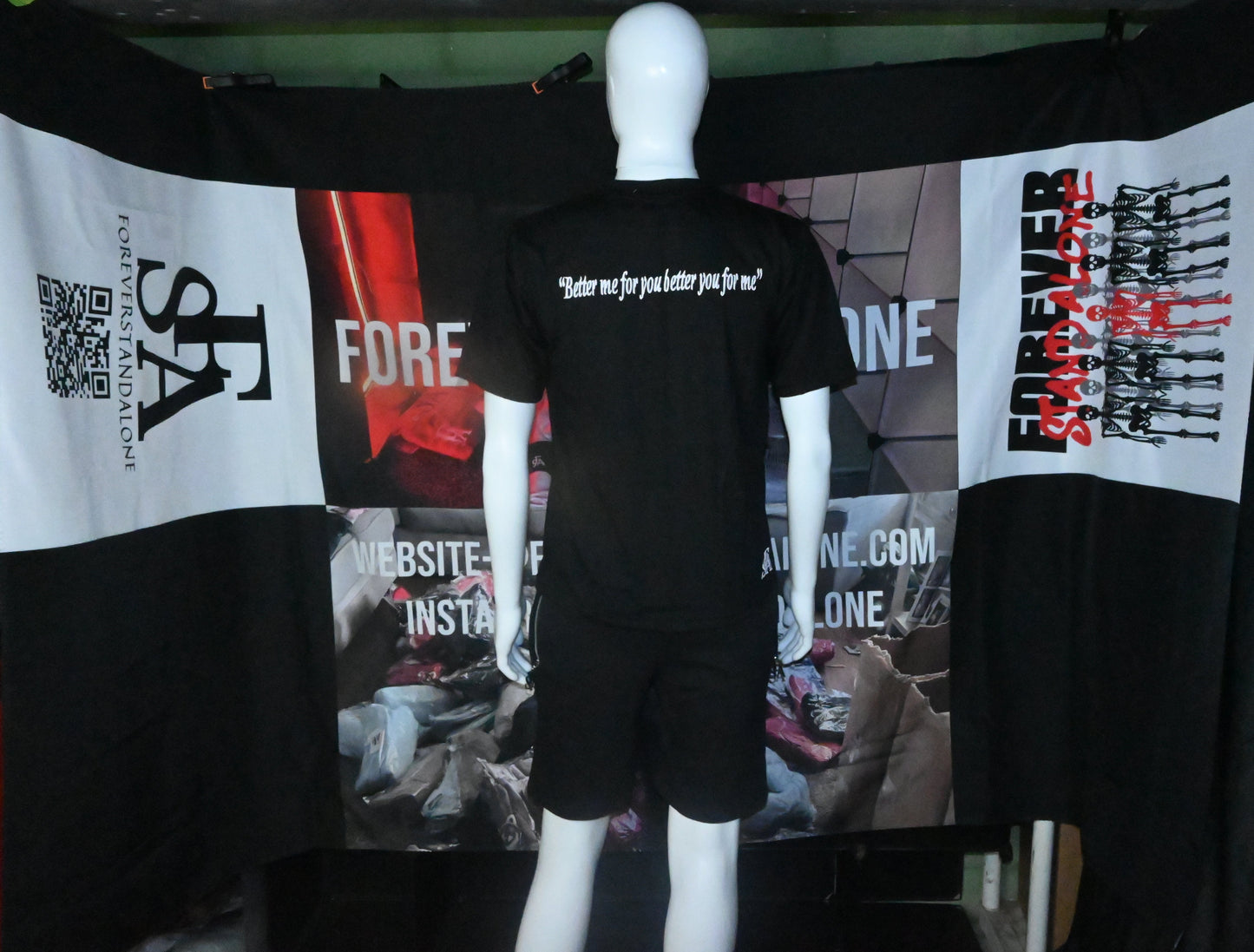 FSA Black Better Me For You Shorts Set